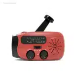 Radio de emergencia solar multifunción roja para logo