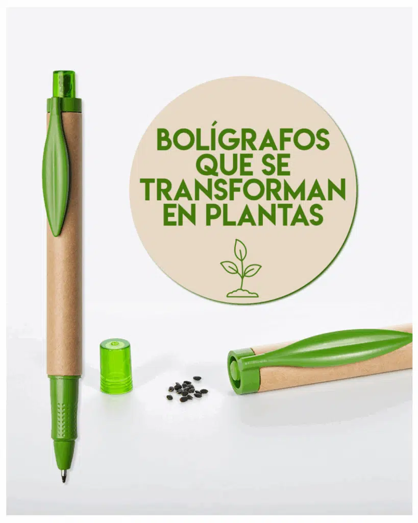 Bolígrafos personalizados con semillas