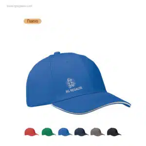 Gorra personalizada ribete color algodón 260gr